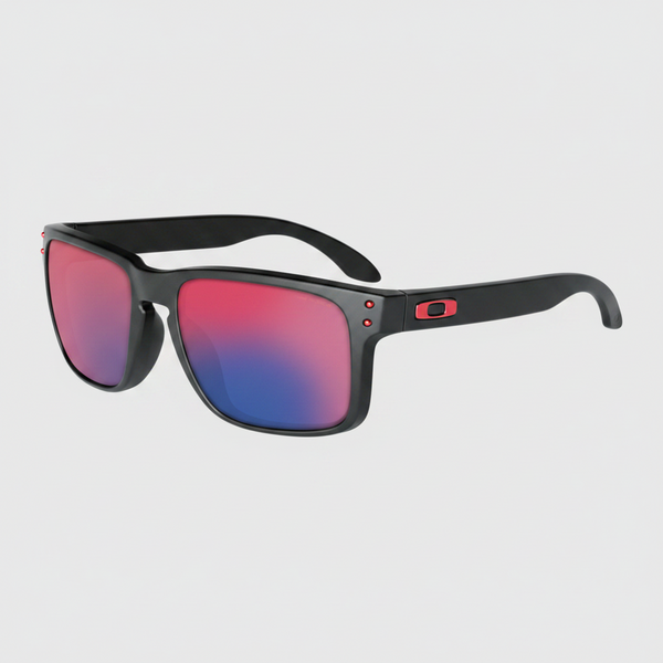 Oakley Holbrook Sunglasses - Matte Black/Positive Red Iridium — main view