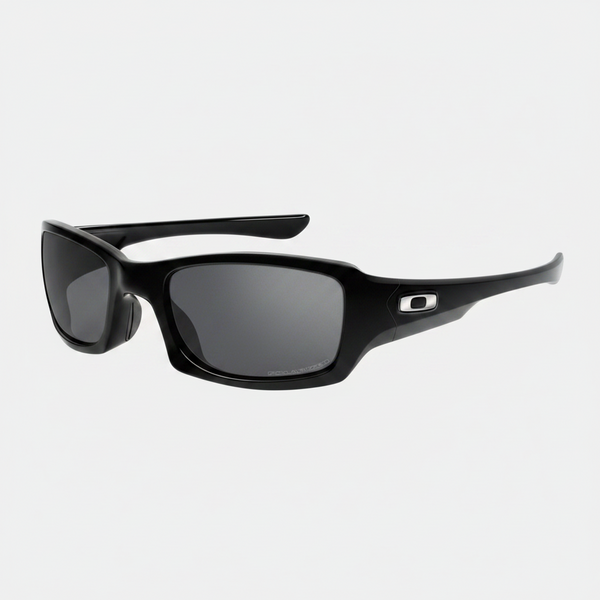 Oakley Polarized Fives Squared Sunglasses - Polished Black/Black Iridium Polarized — main view