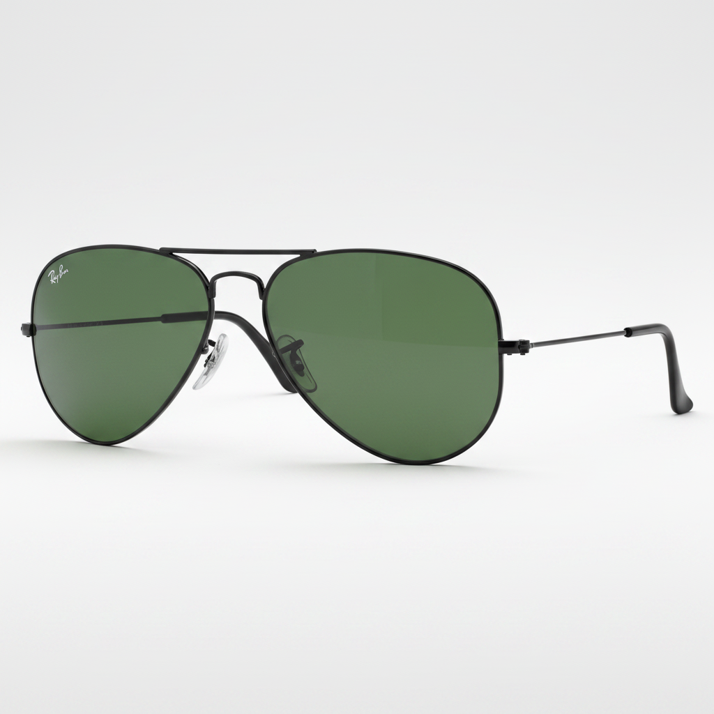 Ray-Ban RB3025 Aviator Classic Sunglasses - Black/Green Classic G-15 — main view