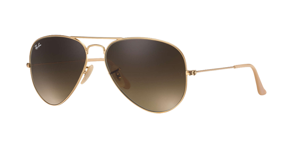 Ray-Ban RB3025 Aviator Gradient Sunglasses - Gold/Brown Gradient — main view