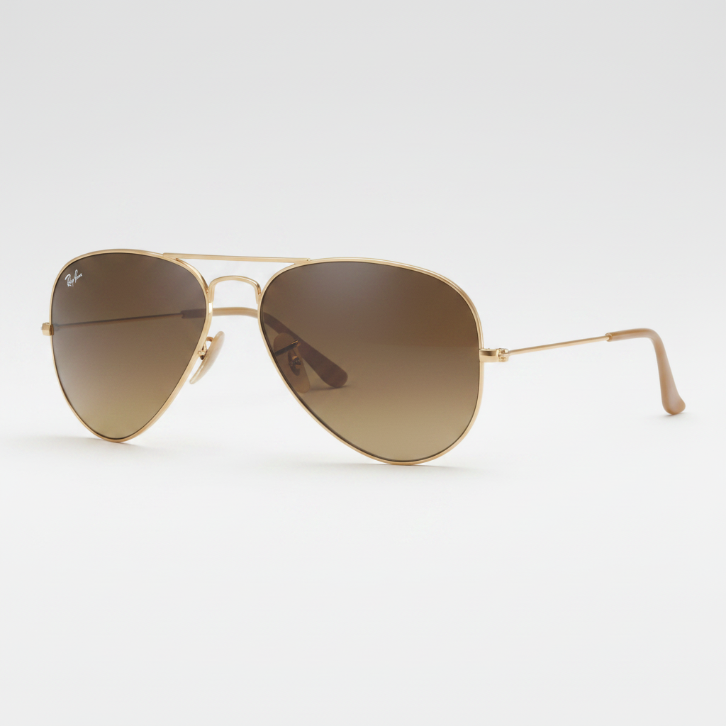 Ray-Ban RB3025 Aviator Gradient Sunglasses - Gold/Brown Gradient — main view
