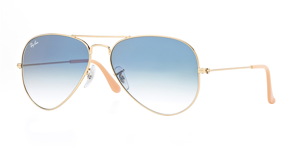 Ray-Ban RB3025 Aviator Gradient Sunglasses - Gold/Light Blue Gradient — main view