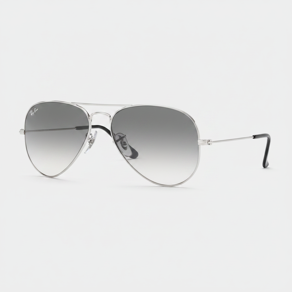 Ray-Ban Aviator Gradient Sunglasses - Silver/Light Grey Gradient — main view