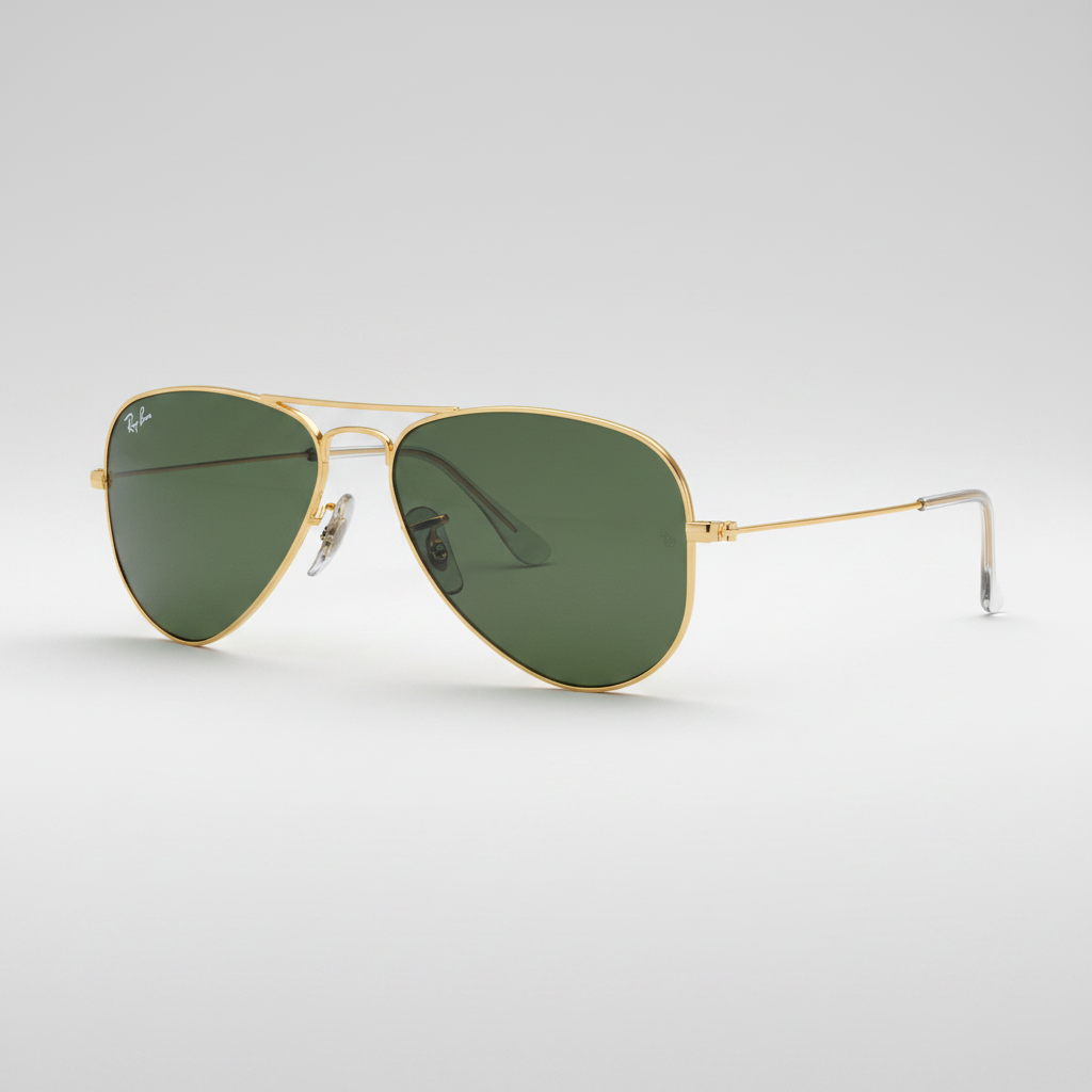 Ray-Ban Aviator Small Sunglasses - Gold/Green Classic G-15 — main view