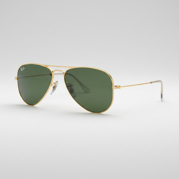 Ray-Ban Aviator Small Sunglasses - Gold/Green Classic G-15 — main view