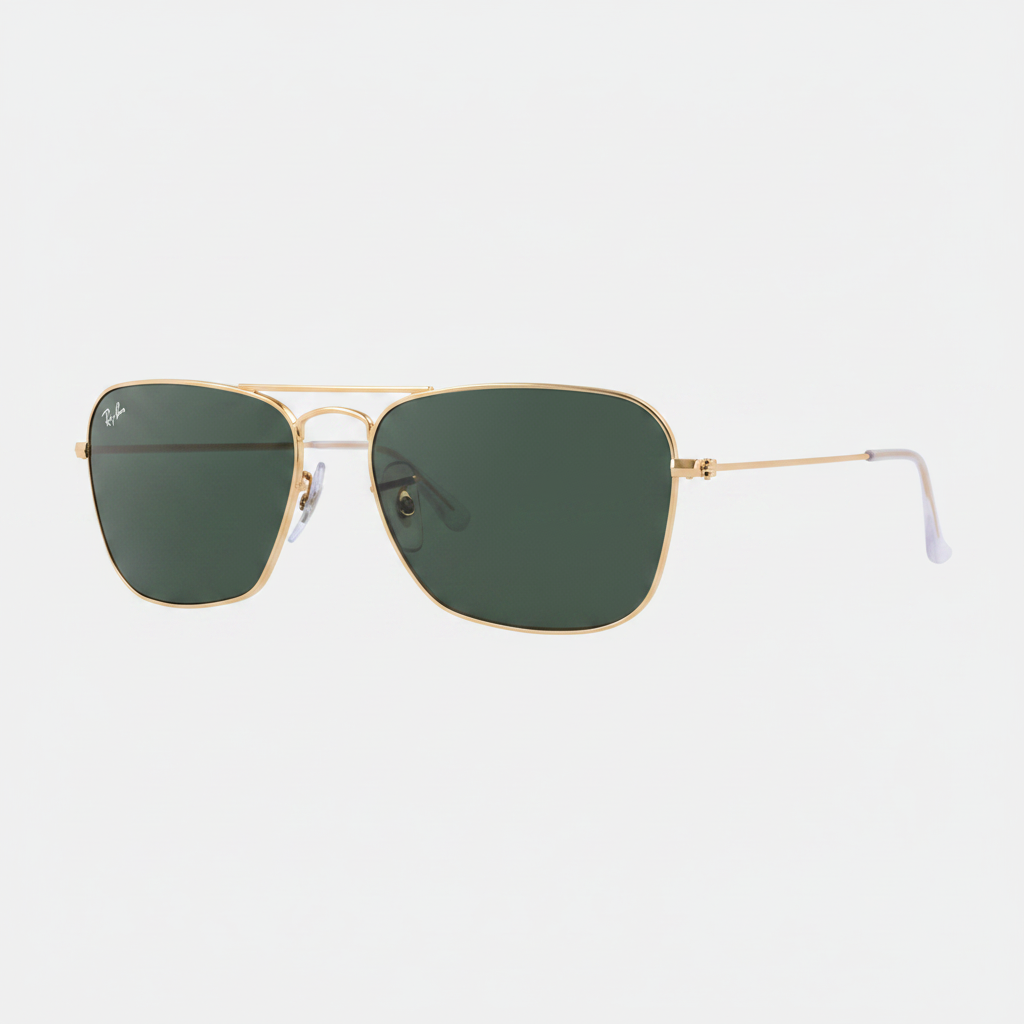 Ray-Ban RB3136 Caravan Aviator Sunglasses - Gold/Green Classic G-15 — main view