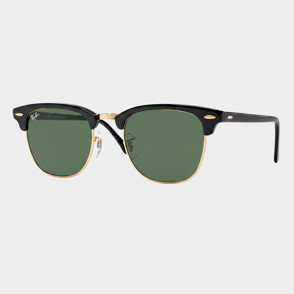 Ray-Ban RB3016 Clubmaster Classic Sunglasses - Black/Green Classic G-15 — main view