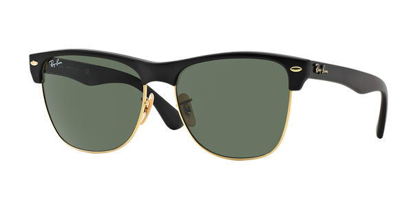 Ray-Ban Clubmaster Oversized Sunglasses - Black/Green Classic G-15 — main view