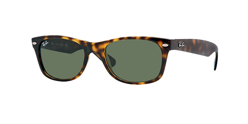 Ray-Ban RB2132 New Wayfarer Classic Sunglasses - Tortoise/Crystal Green — main view