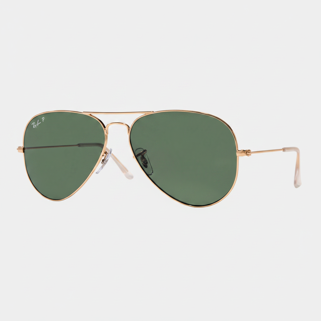 Ray-Ban RB3025 Polarized Original Aviator Sunglasses - Gold/Polarized Crystal Green — main view