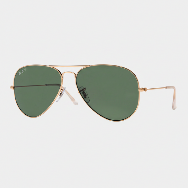 Ray-Ban RB3025 Polarized Original Aviator Sunglasses - Gold/Polarized Crystal Green — main view