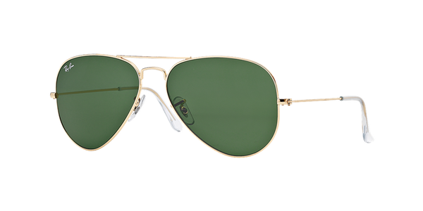 Ray-Ban RB3025 Original Aviator Sunglasses - Gold/Crystal Green — main view