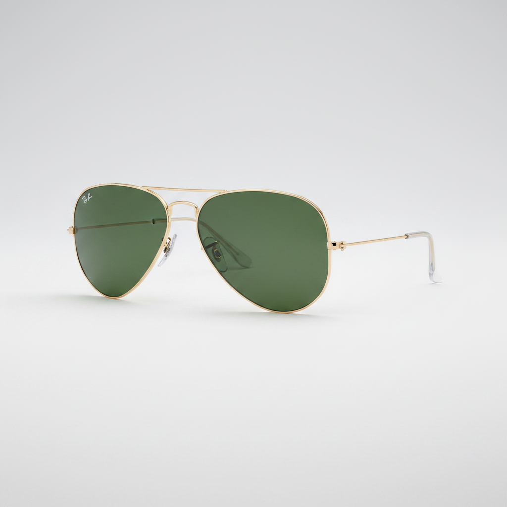 Ray-Ban RB3025 Original Aviator Sunglasses - Gold/Crystal Green — main view