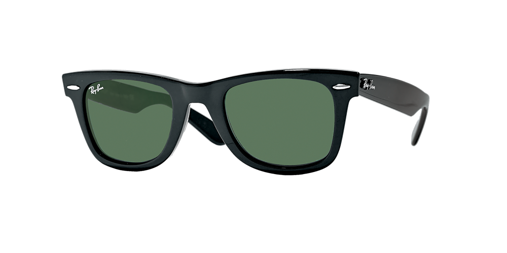Ray-Ban RB2140 Original Wayfarer Classic Sunglasses - Black/Green Classic G-15 — main view