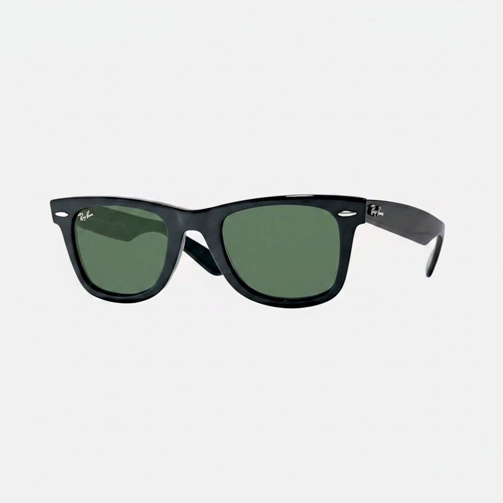 Ray-Ban RB2140 Original Wayfarer Classic Sunglasses - Black/Green Classic G-15 — main view
