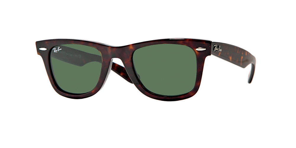 Ray-Ban RB2140 Original Wayfarer Classic Sunglasses - Tortoise/Crystal Green — main view