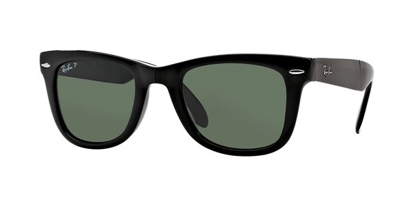 Ray-Ban RB4105 Wayfarer Folding Classic Sunglasses - Black/Polarized Green Classic G-15 — main view