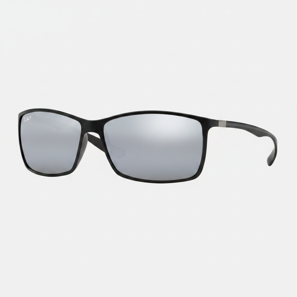 Ray-Ban Polarized Liteforce Tech Sunglasses - Black/Polarized Silver Mirror — main view