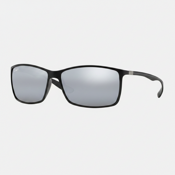 Ray-Ban Polarized Liteforce Tech Sunglasses - Black/Polarized Silver Mirror — main view