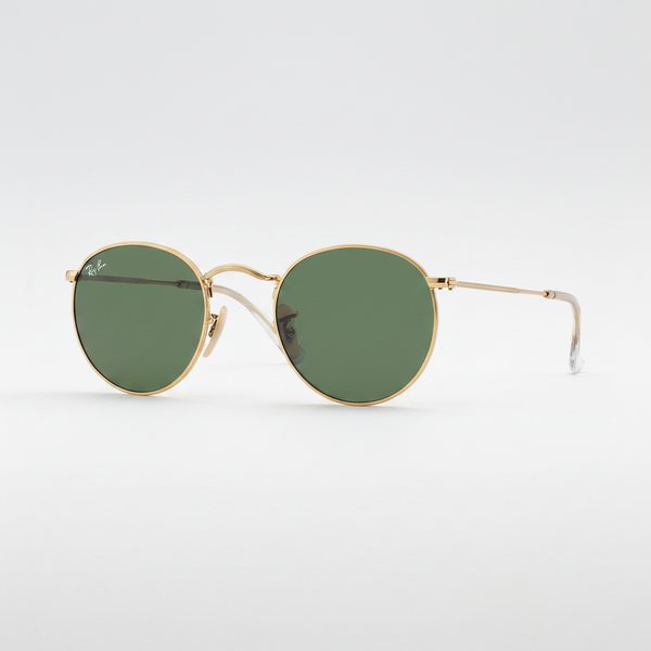 Ray-Ban RB3447 Round Metal Sunglasses - Gold/Green Classic G-15 — main view