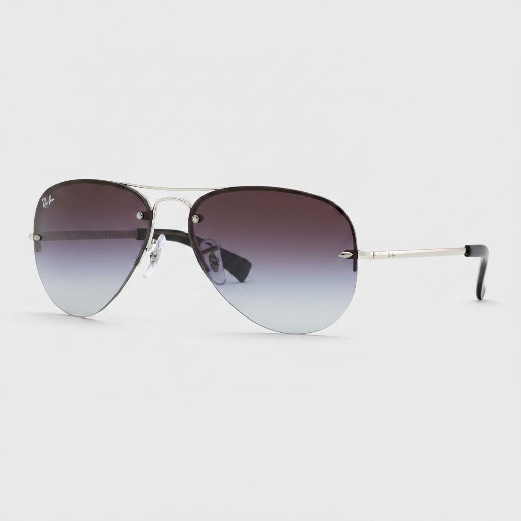 Ray-Ban Semi-Rimless Aviator Sunglasses - Silver/Grey Gradient — main view