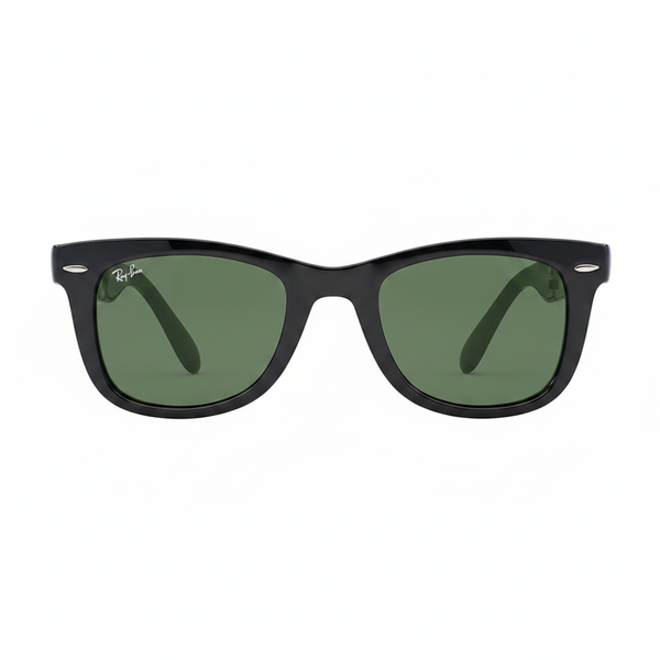 Ray-Ban RB4105 Wayfarer Folding Classic Sunglasses - Black/Green Classic G-15 — main view