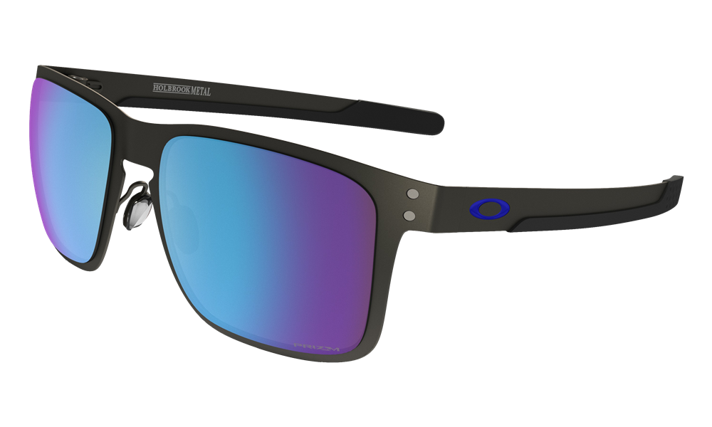 Oakley Polarized Holbrook Metal Prizm Sunglasses - Matte Gunmetal/Prizm Sapphire Polarized — main view