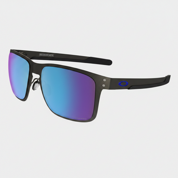 Oakley Polarized Holbrook Metal Prizm Sunglasses - Matte Gunmetal/Prizm Sapphire Polarized — main view