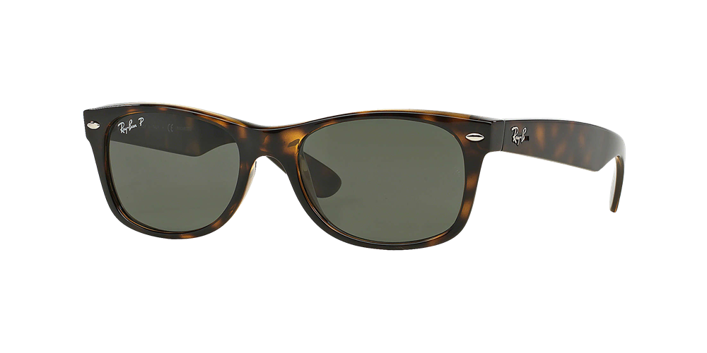 Ray-Ban Polarized New Wayfarer Classic Sunglasses - Tortoise/Polarized Green Classic G-15 — main view