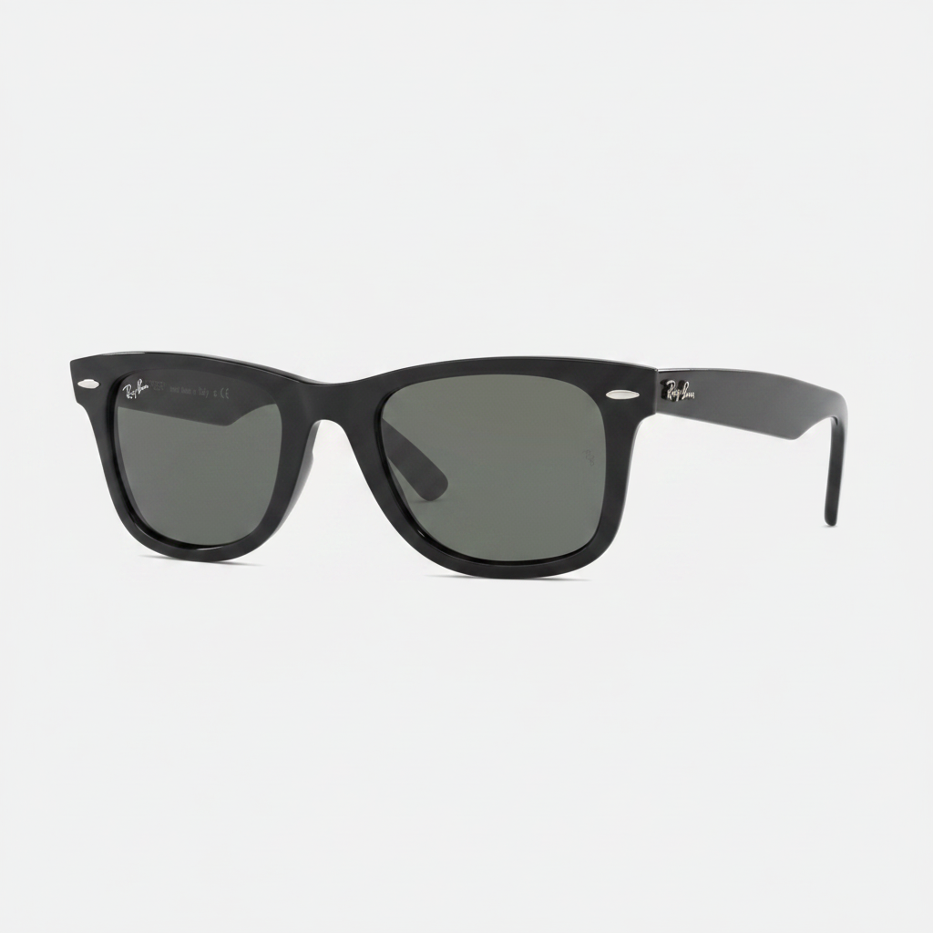 Ray-Ban Wayfarer Ease Sunglasses - Black/Green Classic G-15 — main view