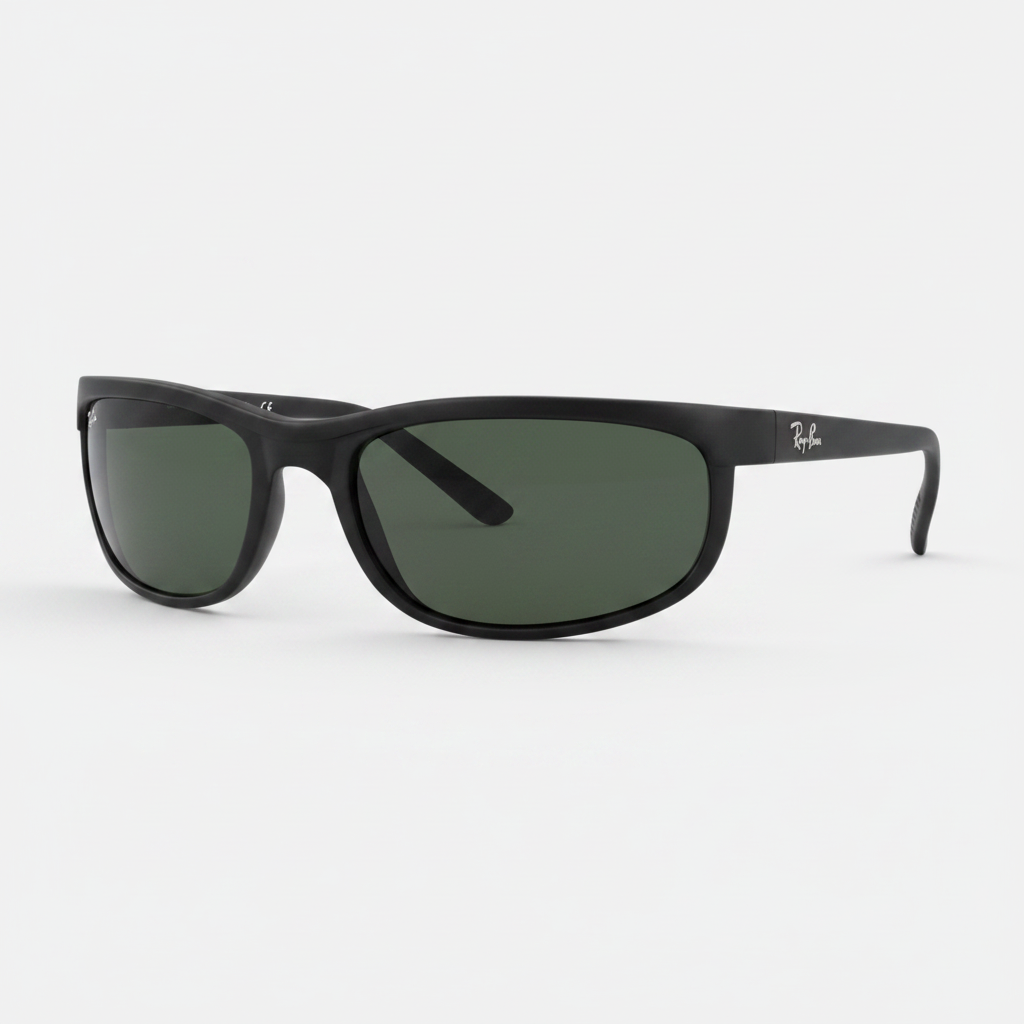 Ray-Ban Polarized Predator 2 Sunglasses - Matte Black-Black/Polarized Grey Mirror — main view