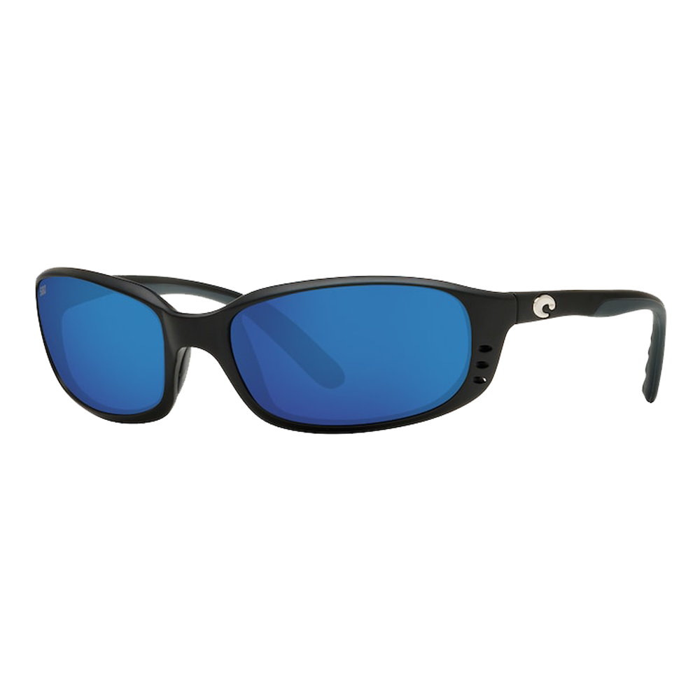 Costa Brine Sunglasses - Matte Black/Blue Mirror 580G — main view