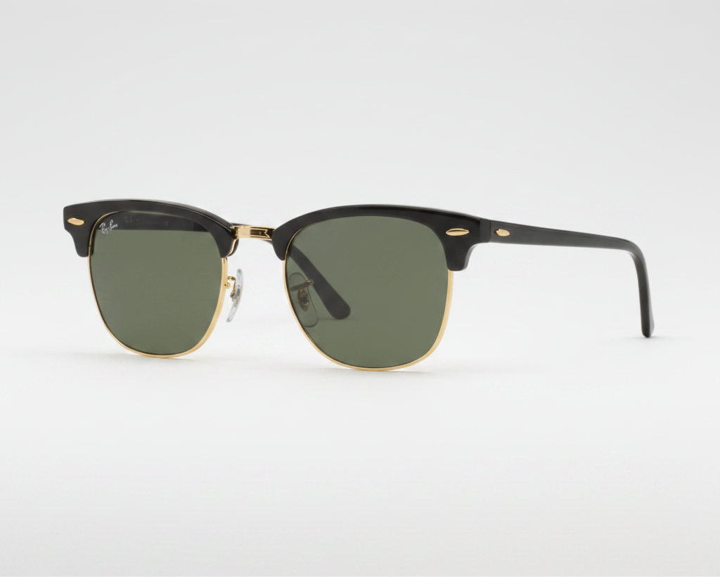 Ray-Ban Clubmaster Classic Sunglasses - Black/Green Classic G15 — main view