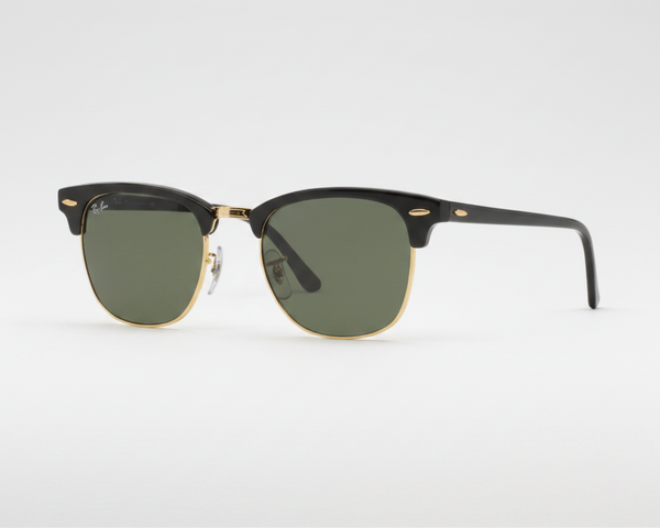 Ray-Ban Clubmaster Classic Sunglasses - Black/Green Classic G15 — main view