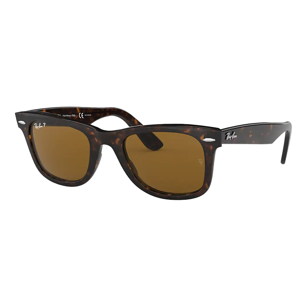 Ray-Ban Polarized Original Wayfarer Classic Sunglasses - Tortoise/Polarized Brown Classic B-15 - Size 50 frame — main view