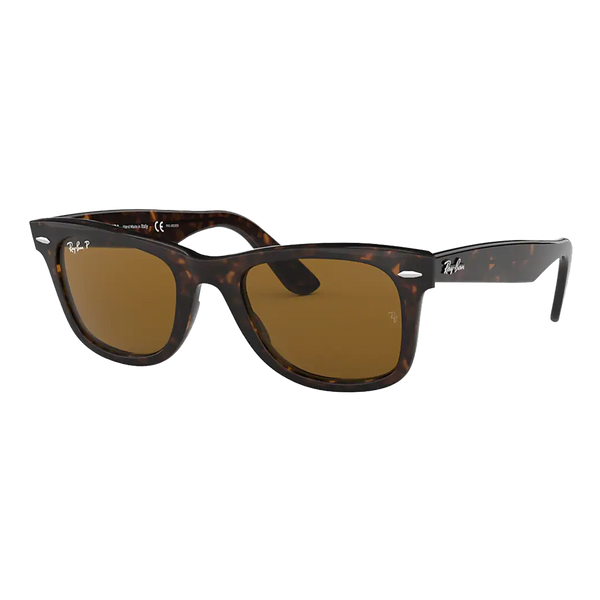 Ray-Ban Polarized Original Wayfarer Classic Sunglasses - Tortoise/Polarized Brown Classic B-15 - Size 50 frame — main view