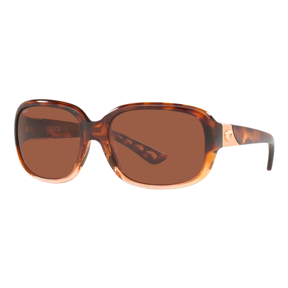 Costa Womens Gannet Sunglasses Shiny Tortoise Fade/Copper 580P - Size 58 frame — main view