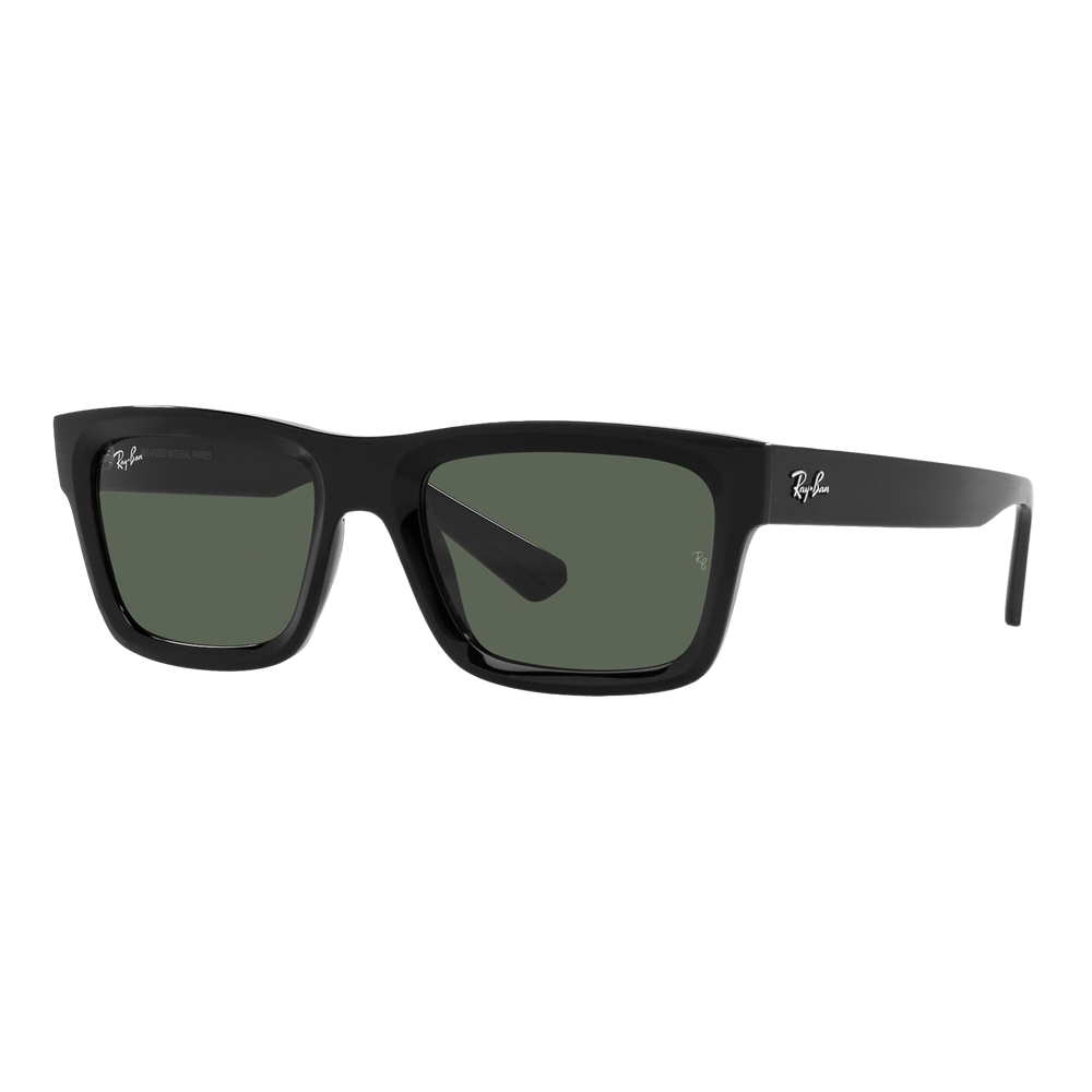 Ray-Ban Warren Bio-Based Sunglasses Black/Dark Green Classic - Size 57 Frame — main view