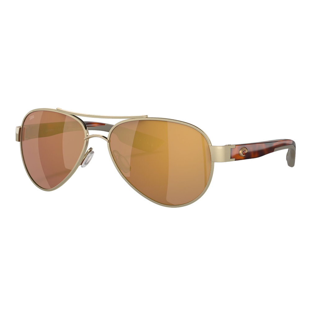 Costa Womens Loreto Sunglasses Brushed Gold/Gold Mirror 580G - Size 56 frame — main view