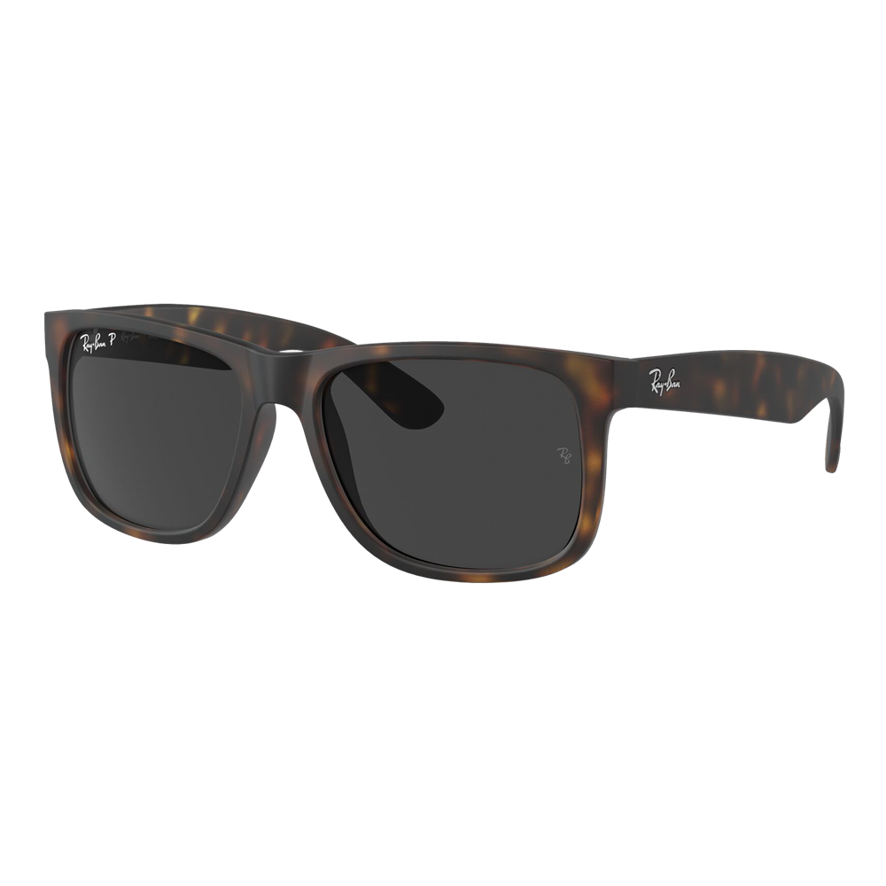 Ray-Ban Polarized Justin Sunglasses Matte Havana/Polarized Dark Grey Classic - Size 54 frame — main view