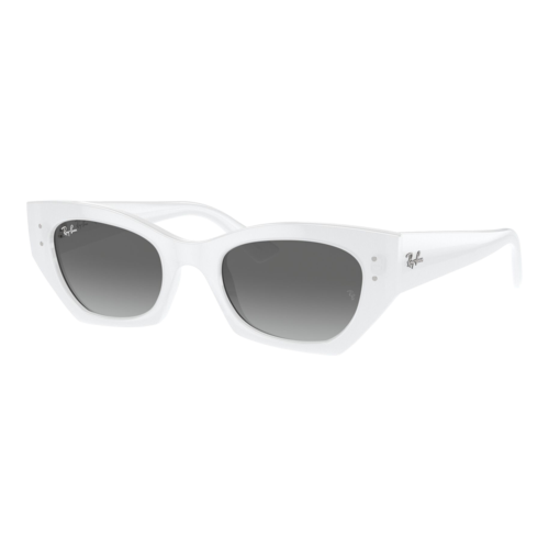 Ray-Ban Zena Bio-Based Sunglasses Polished White Snow/Grey Gradient — main view