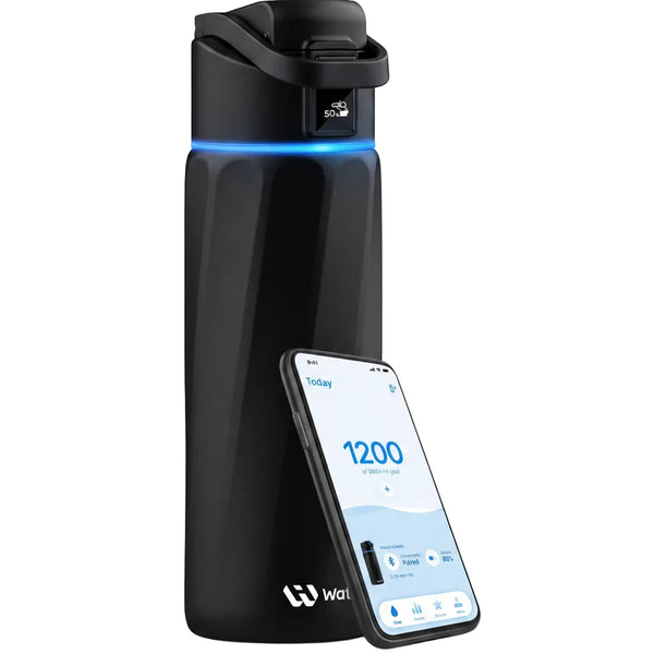 WaterH Boost Smart Water Bottle. 24oz — Black — main view