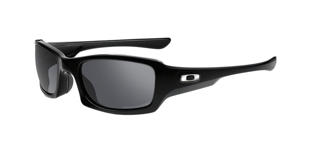 Oakley Polarized Fives Squared Sunglasses - Polished Black/Black Iridium Polarized — main view