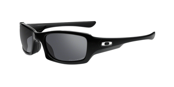 Oakley Polarized Fives Squared Sunglasses - Polished Black/Black Iridium Polarized — main view