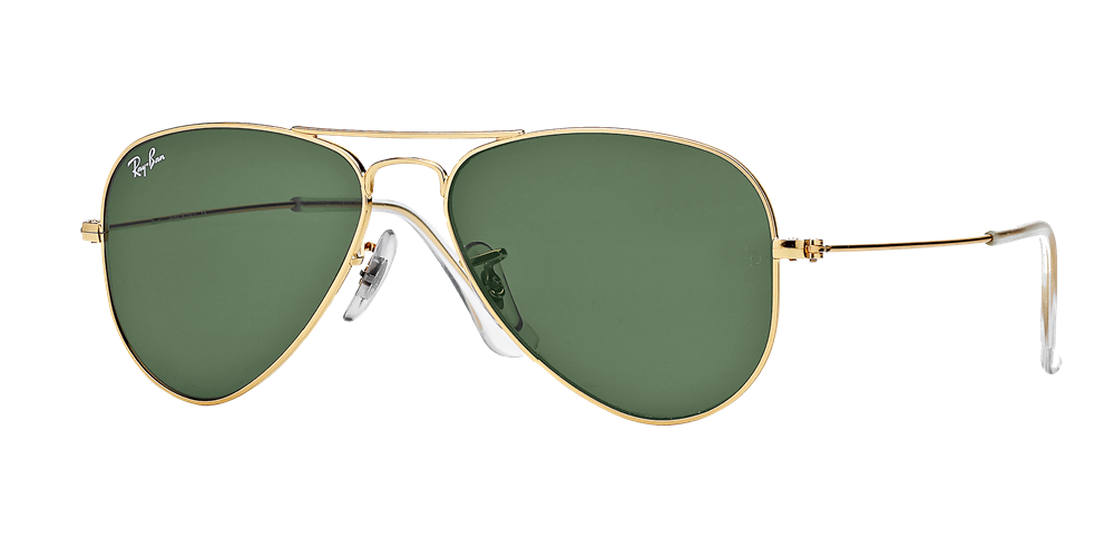 Ray-Ban Aviator Small Sunglasses - Gold/Green Classic G-15 — main view