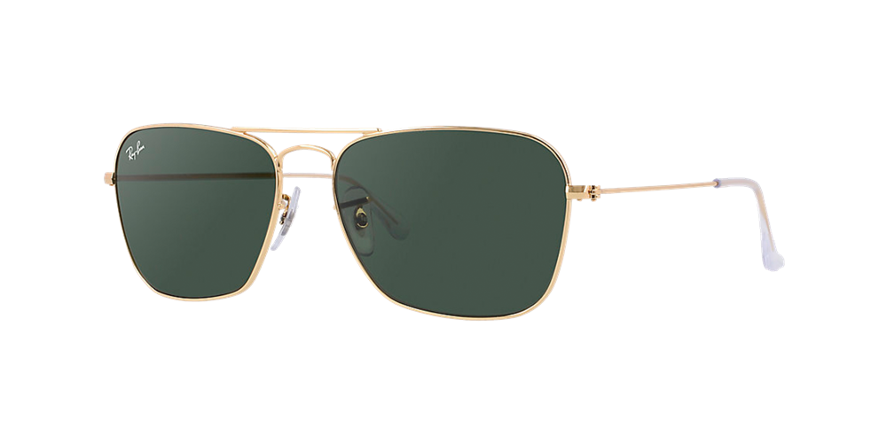 Ray-Ban RB3136 Caravan Aviator Sunglasses - Gold/Green Classic G-15 — main view