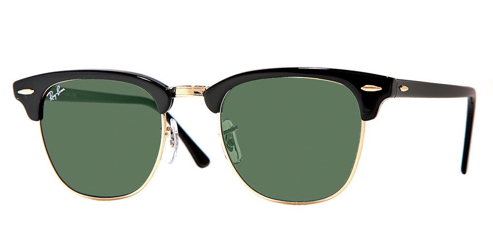 Ray-Ban RB3016 Clubmaster Classic Sunglasses - Black/Green Classic G-15 — main view