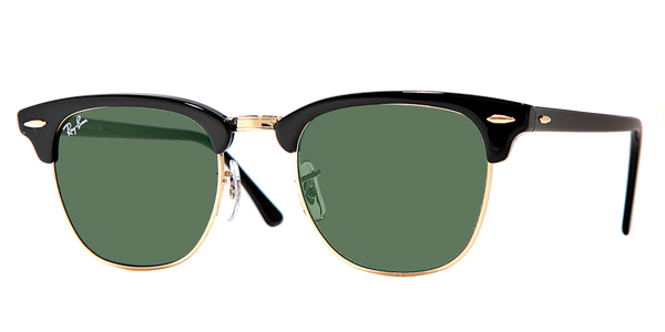 Ray-Ban RB3016 Clubmaster Classic Sunglasses - Black/Green Classic G-15 — main view