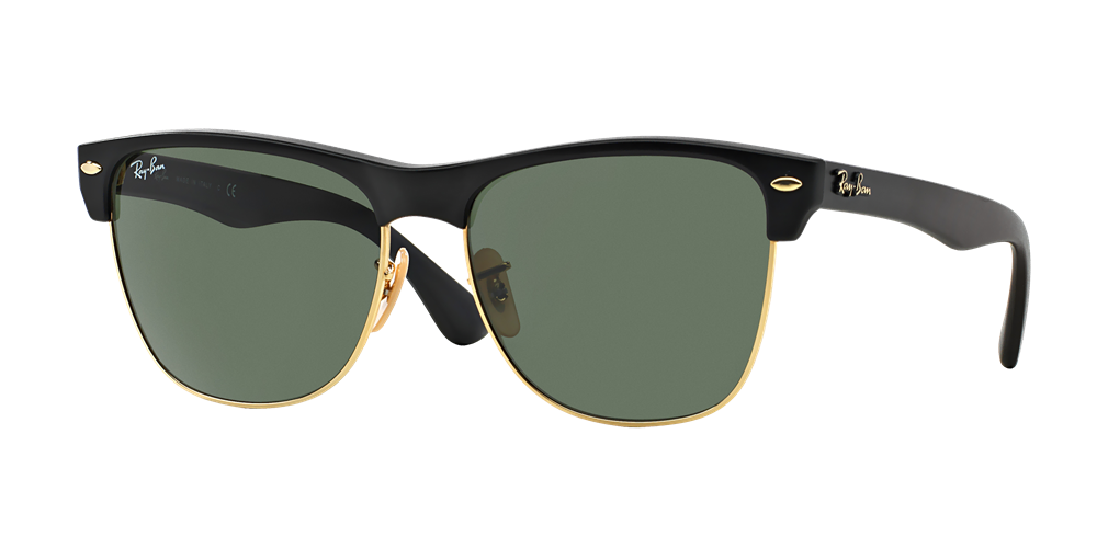 Ray-Ban Clubmaster Oversized Sunglasses - Black/Green Classic G-15 — main view