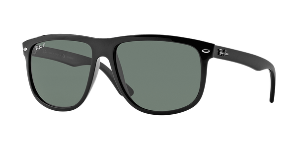 Ray-Ban RB4147 Flattop Boyfriend Sunglasses - Black/Polarized Green Classic G-15 — main view